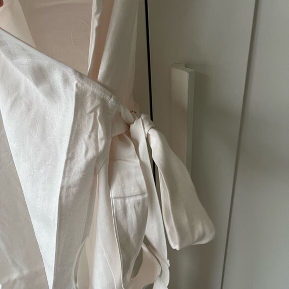 Andie The Maxi Wrap Dress Linen‎ Coconut Women's Size Medium Summer Vacation NWT - Picture 8 of 13